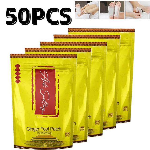 50st Detox Foot Patches Ginger Detox Foot Pads för att ta bort gifter Anti svullnad Ginger Detoxing Patch för lindra stress Förbättra sömnen Hjälp ... on Productcaster.