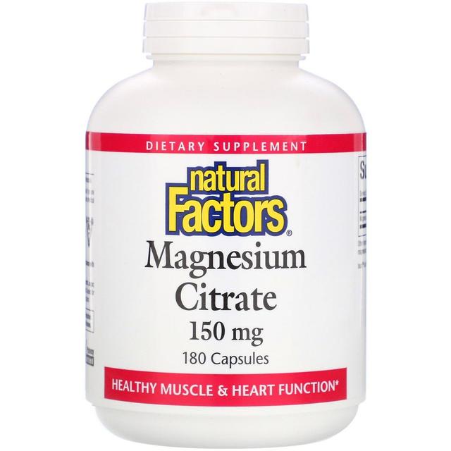 Natural Factors Natuurlijke factoren, magnesium citraat, 150 mg, 180 Capsules on Productcaster.