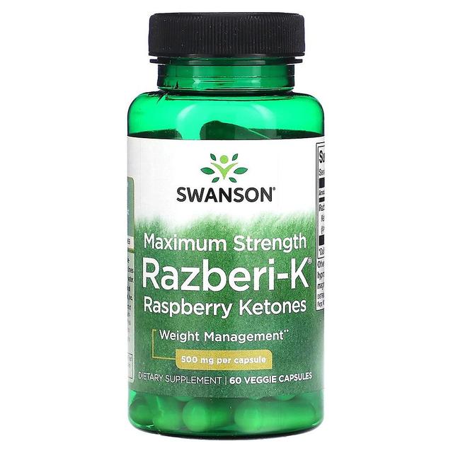 Swanson Maximum Strength Razberi-k-Raspberry Ketones 500 mg 60 capsules BI8585 on Productcaster.