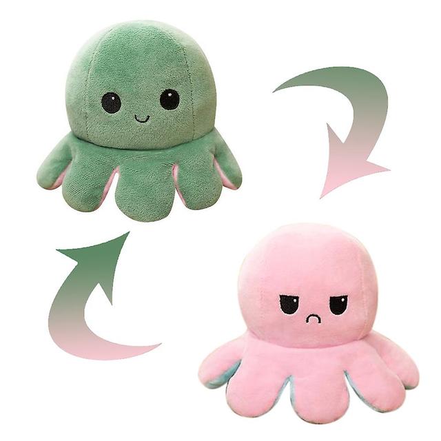 Yi RAN Reversible Double Stuffed Octopus Doll green powder on Productcaster.