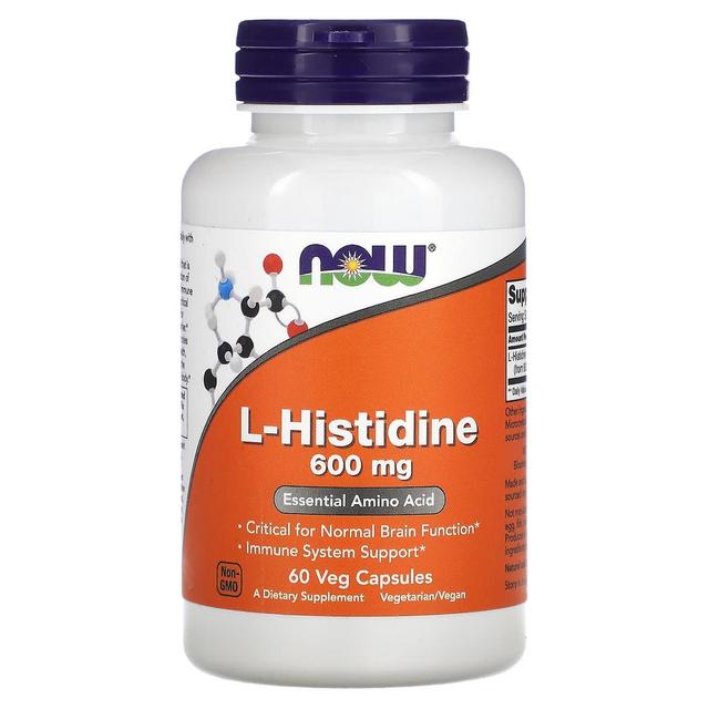 NOW Foods, L-Histidine, 600 mg, 60 Veg Capsules on Productcaster.