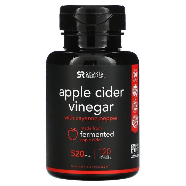 Sports Research, Apple Cider Vinegar with Cayenne Pepper, 520 mg, 120 Veggie Capsules on Productcaster.