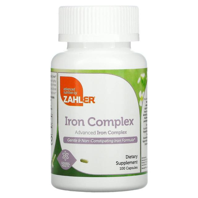 Zahler, Iron Complex, Advanced Iron Complex, Gentle & Non-Constipating Iron Formula, 100 Capsules on Productcaster.