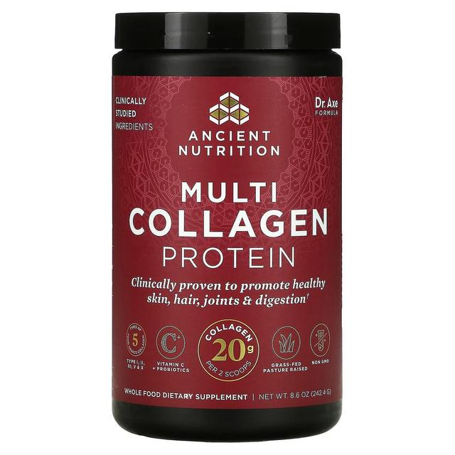 Dr. Axe / Ancient Nutrition Dr. Machado / Nutrição Antiga, Proteína Multi Colágeno, Sem Sabor, 8,6 oz (242,4 g) on Productcaster.