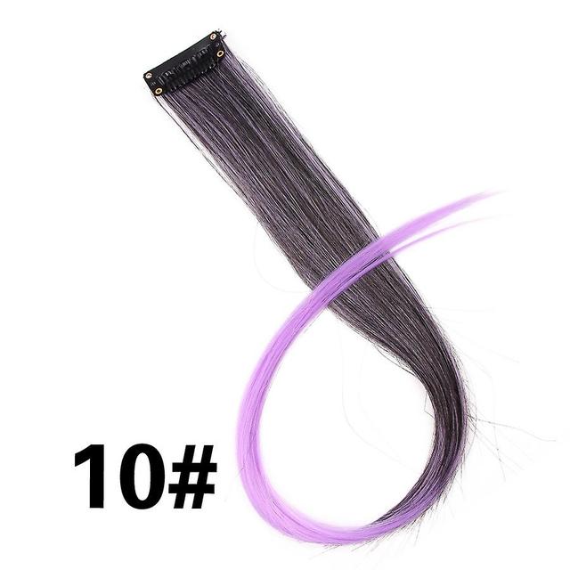 Duqi Leeons Synthetic Hair Extensions With Clips Heat Resistant Straight Hair Extensions Color Colored Black Hair Clip Womens 12G/Pcs 10 20inch on Productcaster.