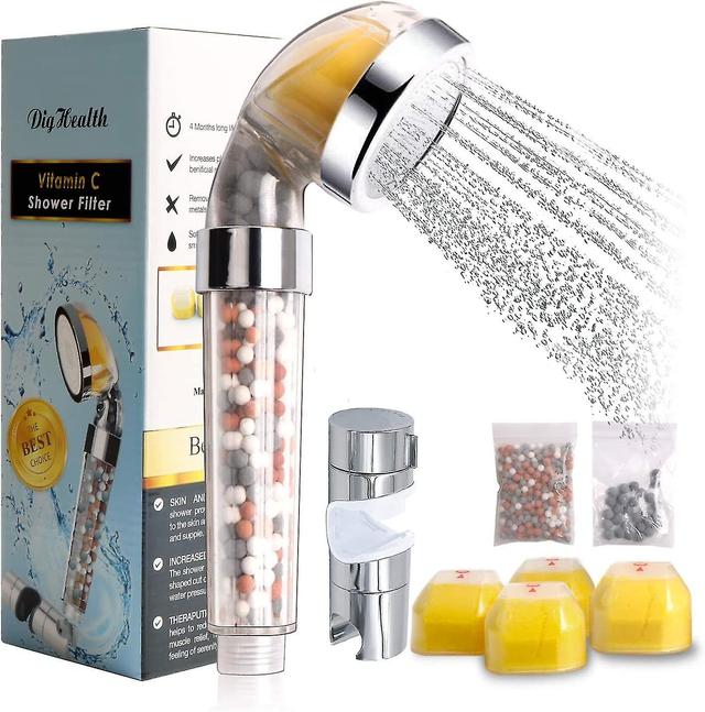 Filternder Duschkopf Mit Vitamin C, Anti-kalk-chlor-ionen-duschfilter, Handbrause Erweicht Hartes Wasser, Hochdruck, Wassereinsparung, Einfache Instal on Productcaster.