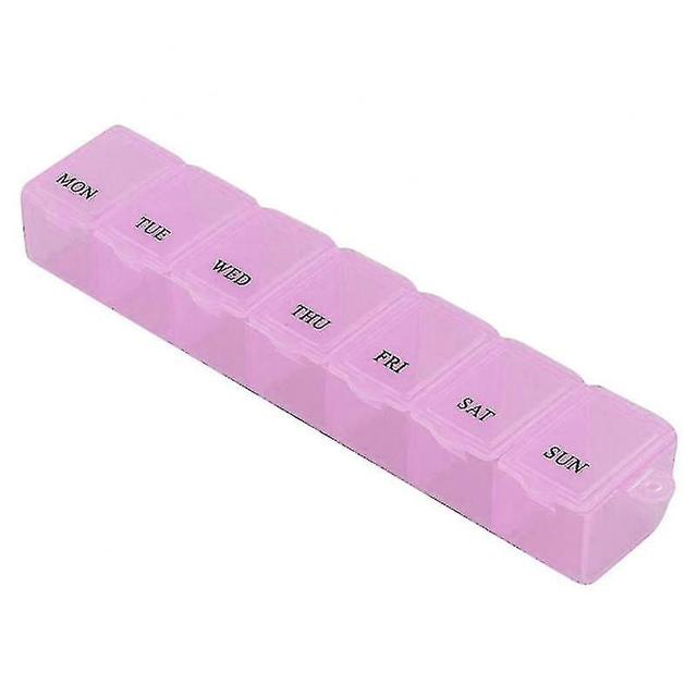 Weekly 7 Days Travel Tablets Box Organizer Container For Pill With Seal Ring Wheat_Feb Pink on Productcaster.