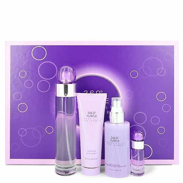 Perry Ellis 360 Purple Gift Set - 3.4 Oz Eau De Parfum Spray + .25 Oz Mini Edp Spray + 4 Oz Body Mist Spray + 3 Oz Shower Gel -- For Women on Productcaster.