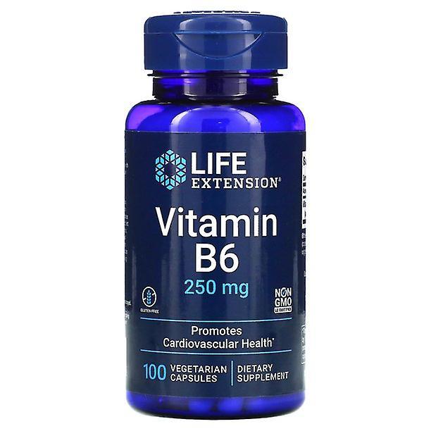 Vitamin b6, 250 mg, 100 vegetarian capsules, life extension on Productcaster.