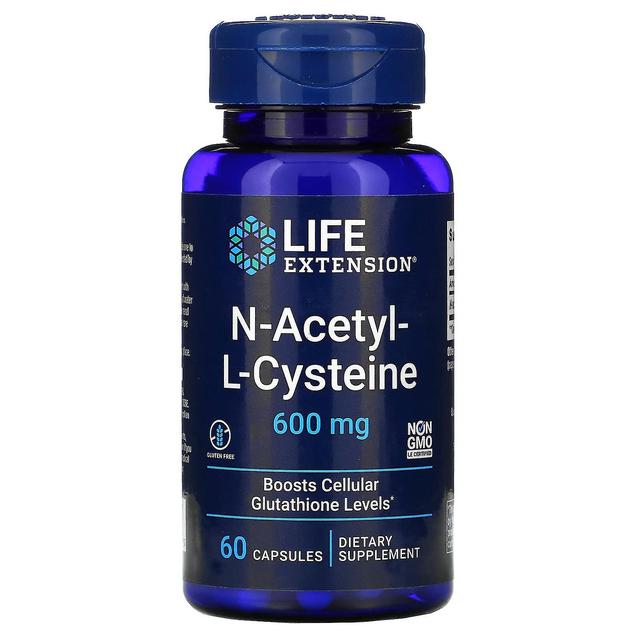 Life Extension Estensione della vita, N-Acetyl-L-Cysteine, 600 mg, 60 Capsule on Productcaster.