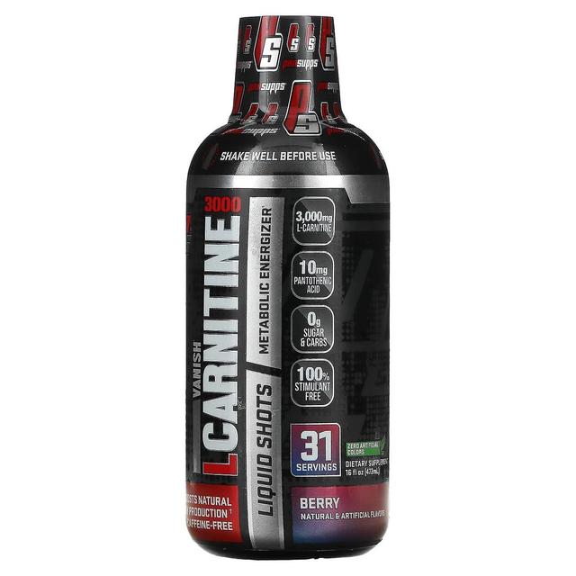 ProSupps, Vanish, L-Carnitine 3000 Liquid Shots, Berry, 3,000 mg, 16 fl oz (473 ml) on Productcaster.