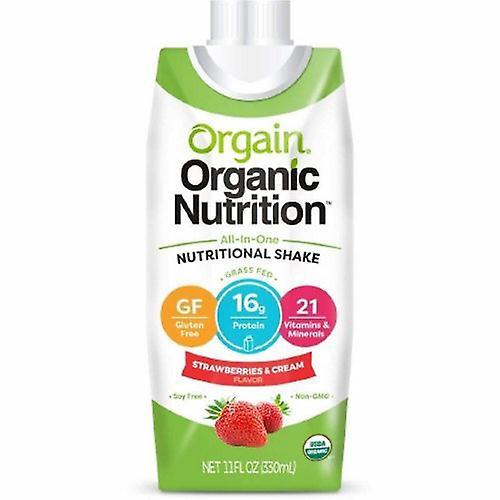 Orgain Oral Supplement Økologisk Ernæringsmæssige Shake Jordbær og Cream Flavor 11 oz. Container Car, Antal af 1 (Pakke med 6) on Productcaster.