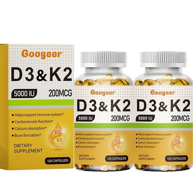 2 flaskor vitamin K2 med D3-kapslar för hjärt- och benhälsa on Productcaster.