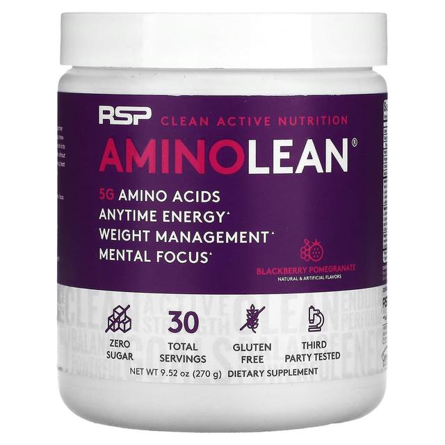 RSP Nutrition, AminoLean, 5 g Amino Acids + Anytime Energy, Blackberry Pomegranate, 9.52 oz (270 g) on Productcaster.