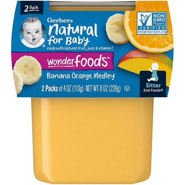 Gerber, Natural for Baby, WonderFoods, 2nd Foods, Banana Orange Medley, 2 confezioni, 4 oz (113 g) ciascuno on Productcaster.