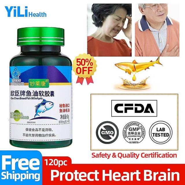 Coscelia 1000mg Omega 3 Fish Oil Capsules Epa Dha Brain Support Cholesterol Reducer Arteriosclerosis Blood Vessel Cleaner Cfda Approve 2bottles 120pc on Productcaster.