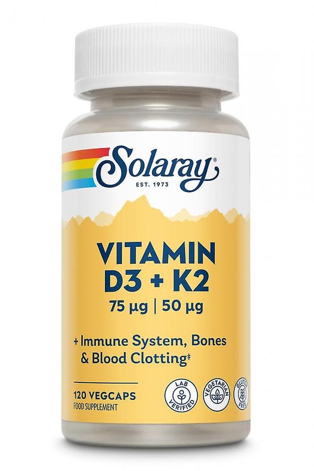 Solaray witamina d3 + k2 75ug 50ug 120's on Productcaster.