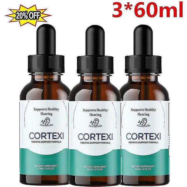 3 Pack - Cortexi Drops - Dla Zdrowia Uszu, Wspomagania Słuchu, Zdrowej Błony Bębenkowej, 60ml -YCX1 on Productcaster.