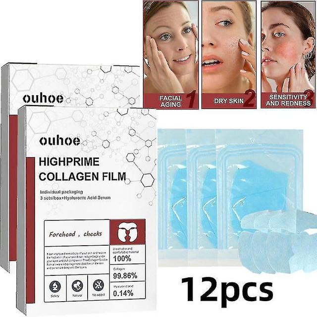 12pcs Highprime Collagen Film, Soluble Collagen Supplement Film, Hydrolysed Collagen Skin Protection For Firm Skin Anti Wrinkle on Productcaster.