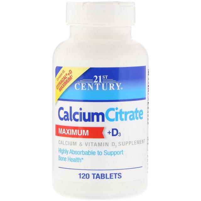 21st Century 21. Jahrhundert, Calciumcitrat Maximum + D3, 120 Tabletten on Productcaster.