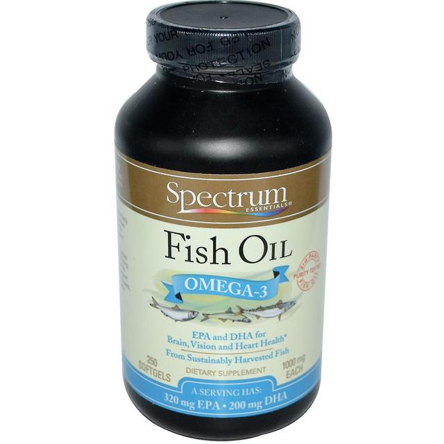 Spectrum Essentials, Fish Oil, Omega-3, 1000 mg, 250 Softgels on Productcaster.