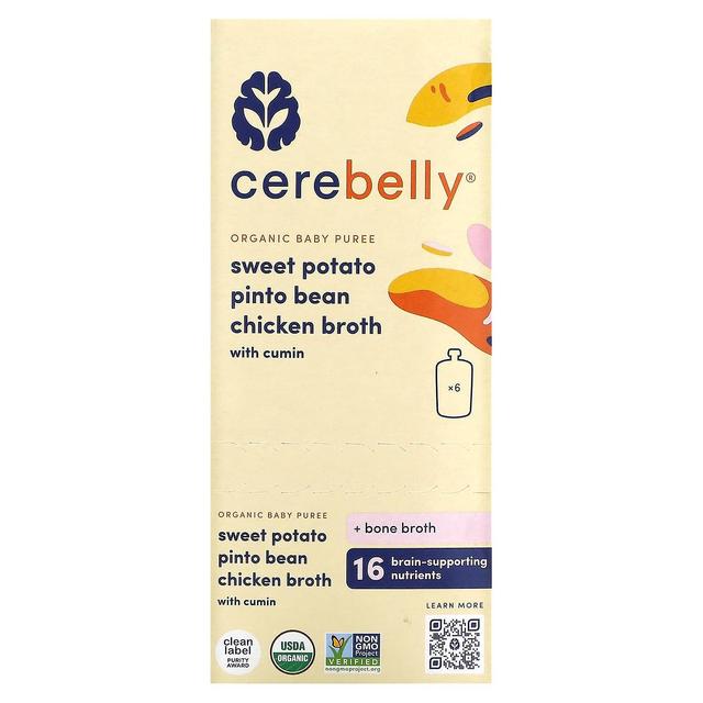 Cerebelly, Organic Baby Puree, Sweet Potato, Pinto Bean, Chicken Broth with Cumin, 6 Pouches, 4 oz ( on Productcaster.