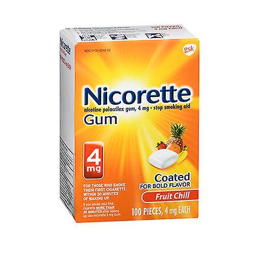 Abreva Nicorette Nicotine Polacrilex Gum,4 mg,Fruit Chill 100 each (Pack of 1) on Productcaster.