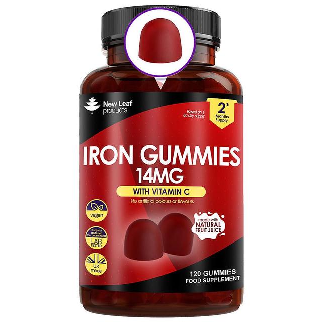 New Leaf Products Iron gummies 14mg - 120 iron supplements enriched vitamin c + real fruit juice on Productcaster.