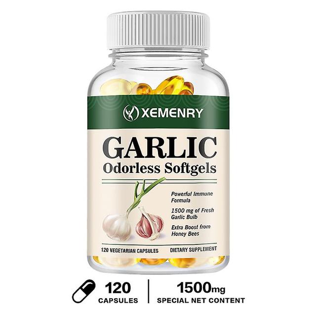 Vorallme Garlic Capsules Unflavored 1500 Mg, 120 Capsules High Strength Supplement, Premium Garlic Oil Extract To Promote Immune Health on Productcaster.