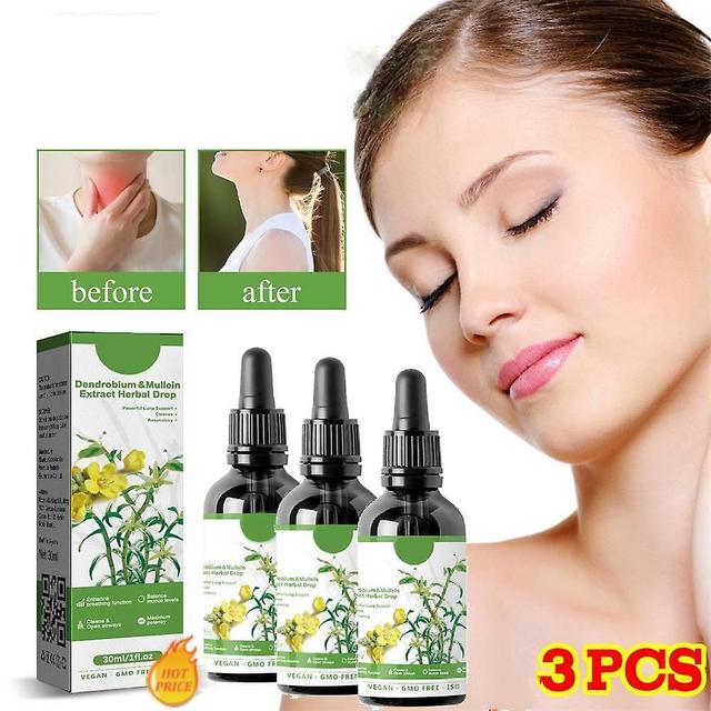 3PCS Dendrobium Mullein Extract - Powerful Lung Cleanse Respiratory Herbal Drop BF on Productcaster.