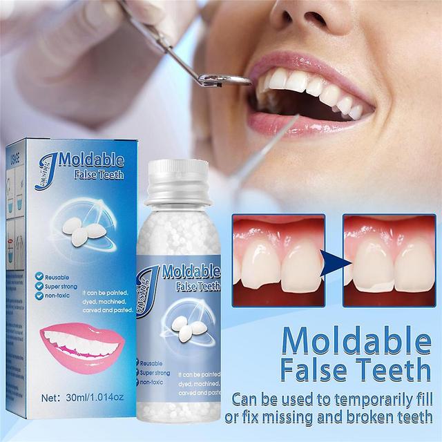 Tooth Repair Granules Kit Reusable Temporary Moldable False Teeth Fitting Beads 30ml on Productcaster.