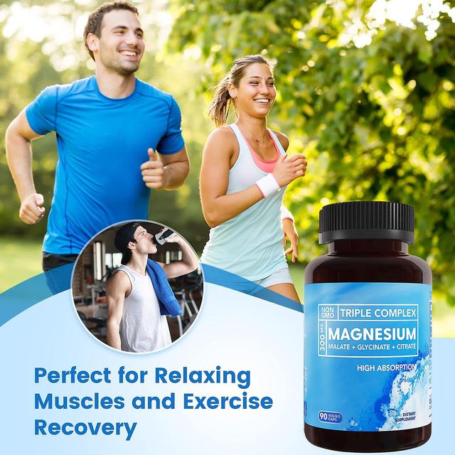 1-pack Triple Magnesium Complex, Magnesium Glycinate, Magnesium Malate And Magnesium Citrate, Benefits Muscles, Nerves And Energy, High Absorption,... on Productcaster.