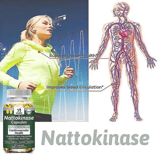 Nattokinase Capsules Supports Fibrin Degradationand Heart Health & Circulatory & Normal Blood Flow 3 Bottles 60 pcs on Productcaster.