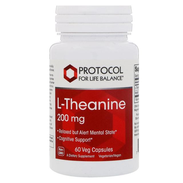 Protocol for Life Balance Protocolo para o equilíbrio da vida, L-Theanine, 200 mg , 60 Veg Cápsulas on Productcaster.