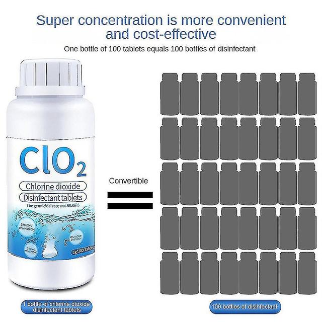 300PCS Food Grade Chlorine Dioxide Effervescent Tablet Clo2 Anti-bacterial Disinfection Chemical Tablet -CL KJ 3Bottle on Productcaster.