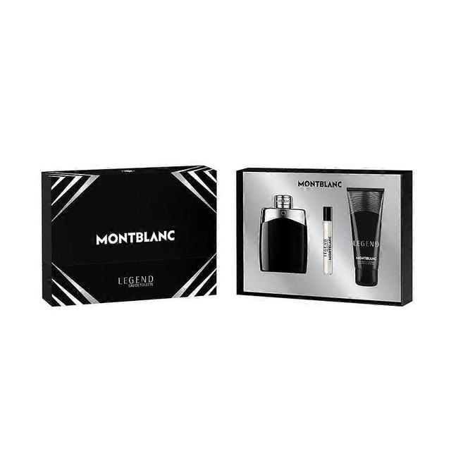 Experience the montblanc legend edt gift set: 100ml edt, 7.5ml edt, and 100ml shower gel - a timeless fragrance collection on Productcaster.