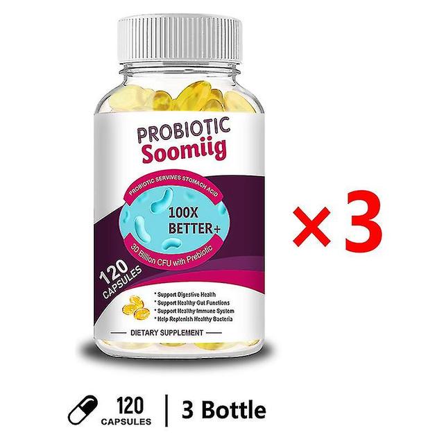 Organic Probiotic Capsules Slimming Products Boost Immunity Stomach Care Aid Digestion 120capsule-3 bottle on Productcaster.