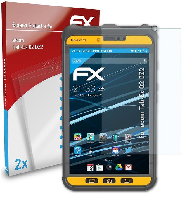 atFoliX 2x protective film compatible with ecom Tab-Ex 02 DZ2 screen protector clear 01 FX-CLEAR on Productcaster.