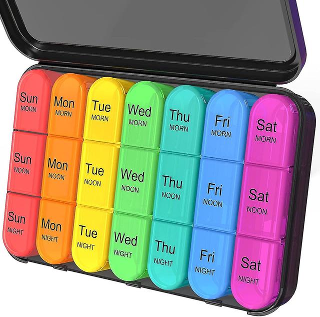 Breey Pill Organizer-pill Boxes For Travel, 7 Day With Braille Pill Case Vitamins Fish Oil Supplements, Medication Organizer Dispenser For Fish Oil... on Productcaster.