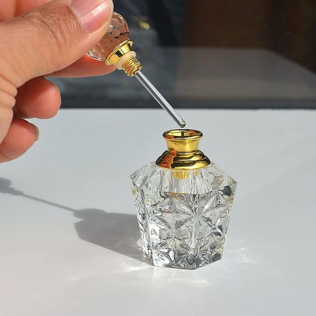 Vintage Style Hexagon Glass Perfume Bottle | Refillable | Travel Dropper on Productcaster.