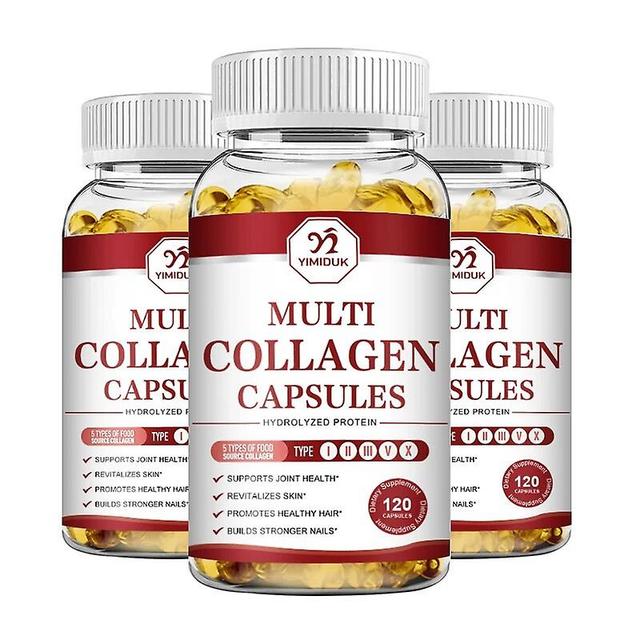 Visgaler Multi Collagen Peptides (types I, Ii, Iii, V, X)-collagen Whitening & Anti-aging - Vitamin C, Hyaluronic Acid, Biotin 3 Bottle 60 pcs on Productcaster.