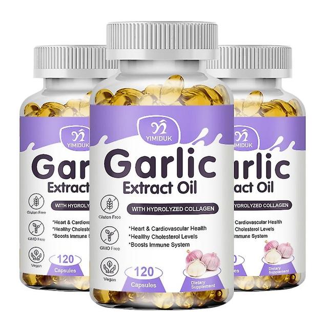 Eccpp Odorless Garlic Capsule Promotes Healthy Cholesterol Levels Immune System Support Garlic Extract Oil 3 Bottles 120 pcs on Productcaster.