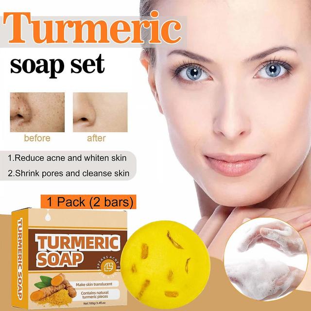 Gaoguang Turmeric SoapFade Pimple MarksBrighten ComplexionSoapEssential Oil Soap 100g 240861 Yellow on Productcaster.