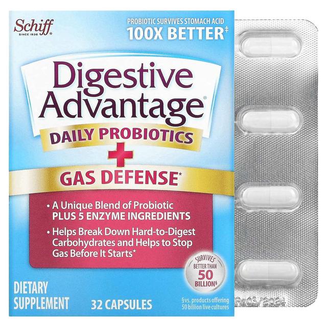 Schiff, Digestive Advantage, Daily Probiotics + Gas Defense, 32 Capsules on Productcaster.