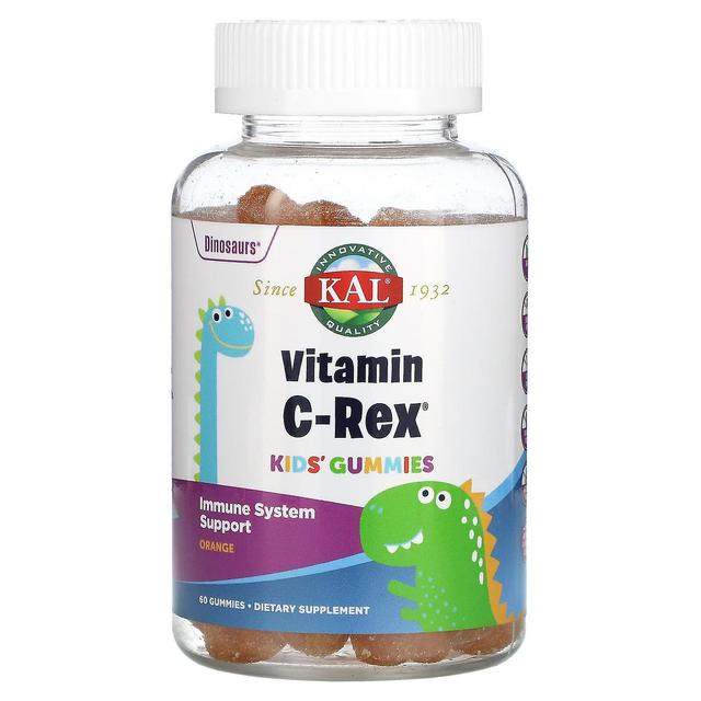 KAL, Vitamina C-Rex Caramelle gommose per bambini, Arancia, 60 Gummies on Productcaster.