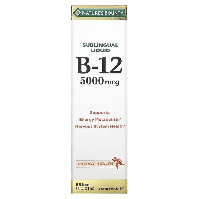 Natures Bounty Nature's Bounty, Sublingual Liquid, Vitamin B12, 5,000 mcg, 2 fl oz (59 ml) on Productcaster.