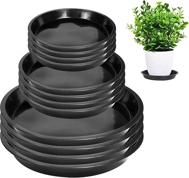 Hgbd-12pack Plant Saucer - 6 8 10 Inch Plant Tray Round Plastic Plant Drip Trays For Indoor Outdoor Garden Plants, Collects Flower Pot Drainage And Ex on Productcaster.