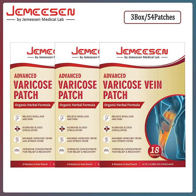 Jemeesen-patchs For Advanced Varicose Veins, Paste Based On Plants, Elimination Of Varicose Veins, Vasculitis And Phlebitis, Spider, 18 Pieces, 54 ... on Productcaster.