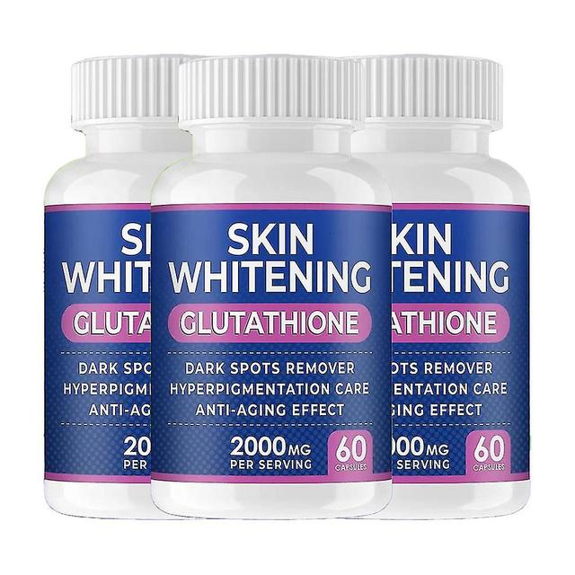 Glutation blekningspiller - 60 kapslar 2000mg glutation - effektivt hudblekningstillskott - mörka fläckar, melasma & acne ärrborttagare, hyperpi 3 pcs on Productcaster.