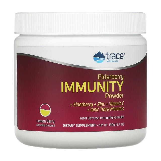 Trace Minerals Spårmineraler , Elderberry Immunity Powder, Citronbär, 6.7 oz (190 g) on Productcaster.